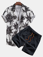 Men's Palm Print Shirt Set
