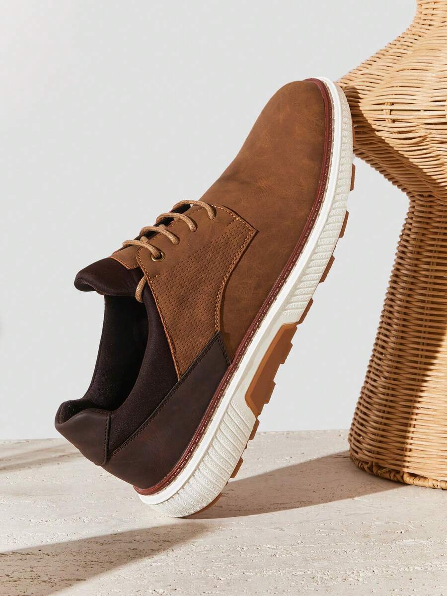 Men's Paneled Lace-Up Sneakers
