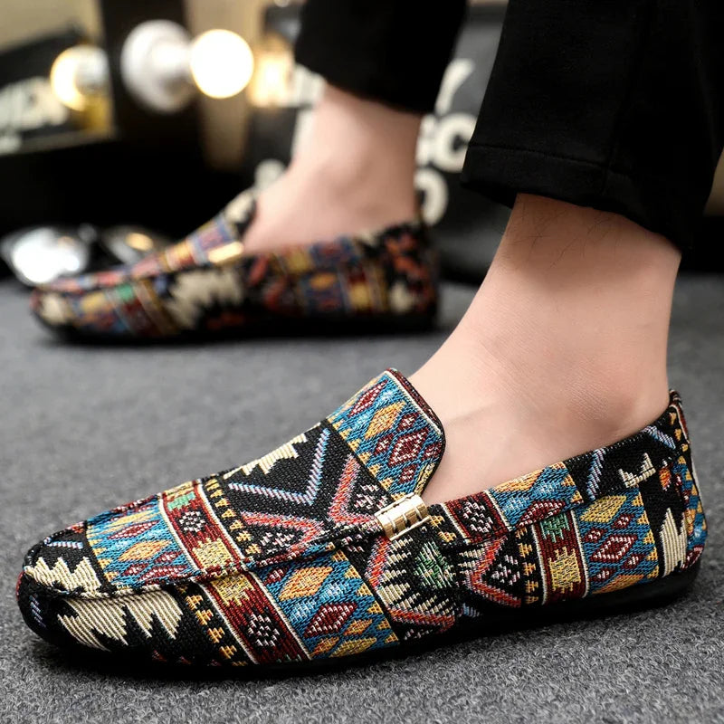 Men's Patterned Slip-On Loafers