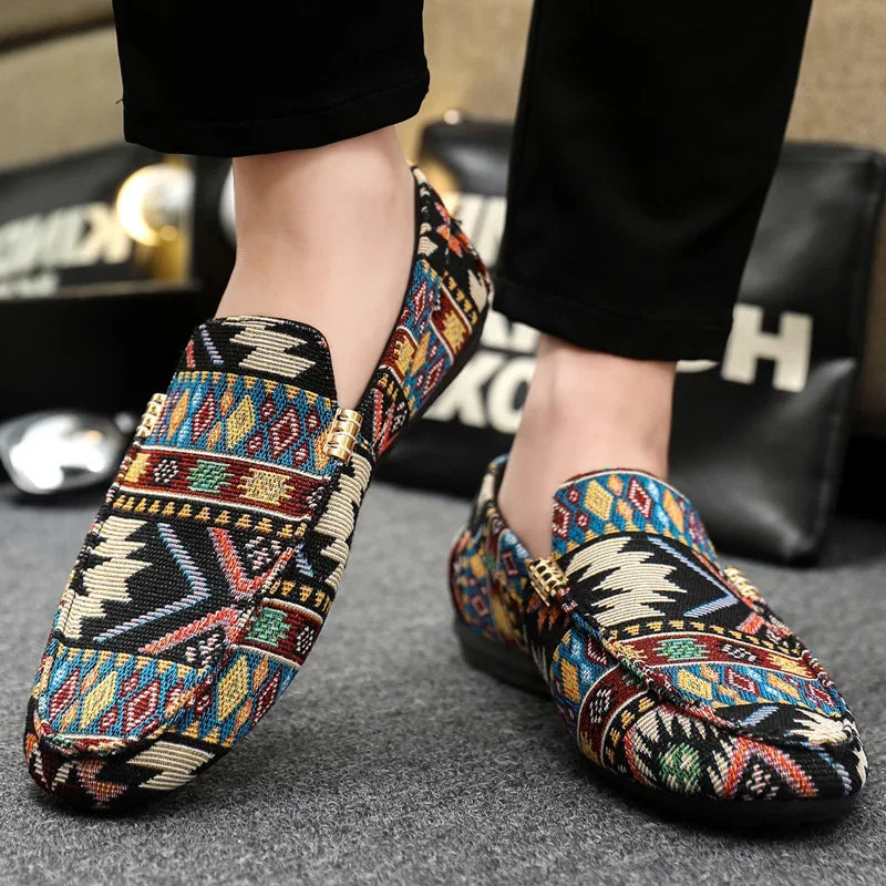 Men's Patterned Slip-On Loafers