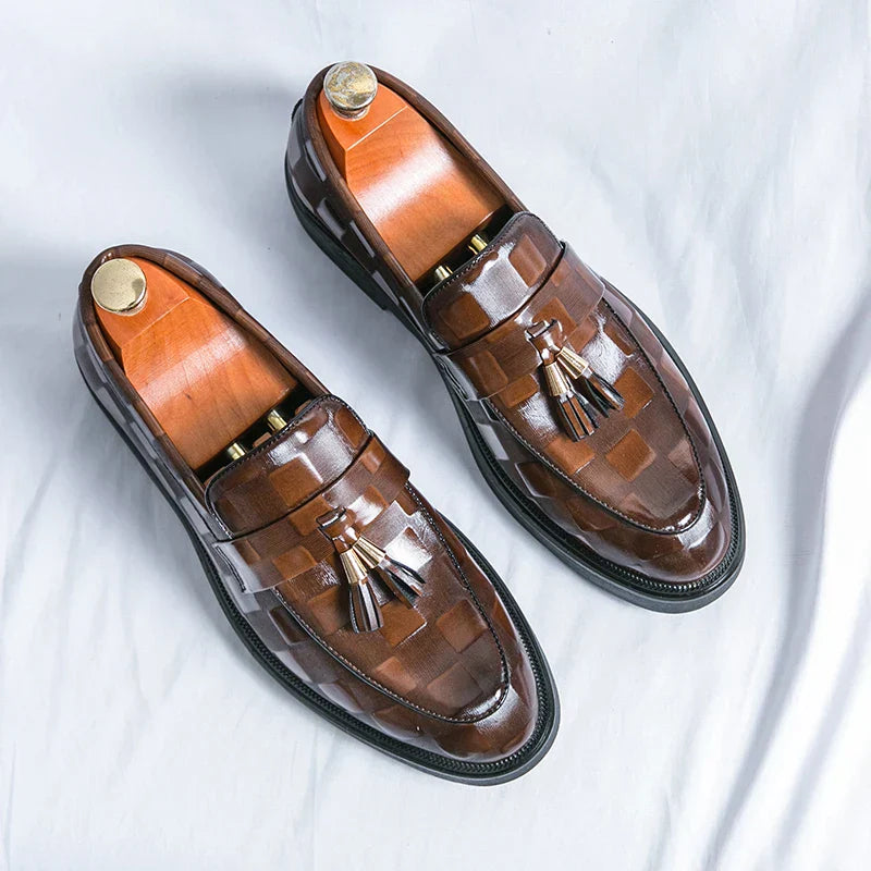 Men's Patterned Tassel Loafers