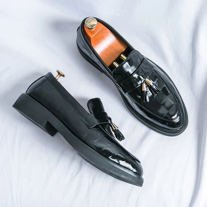 Men's Patterned Tassel Loafers