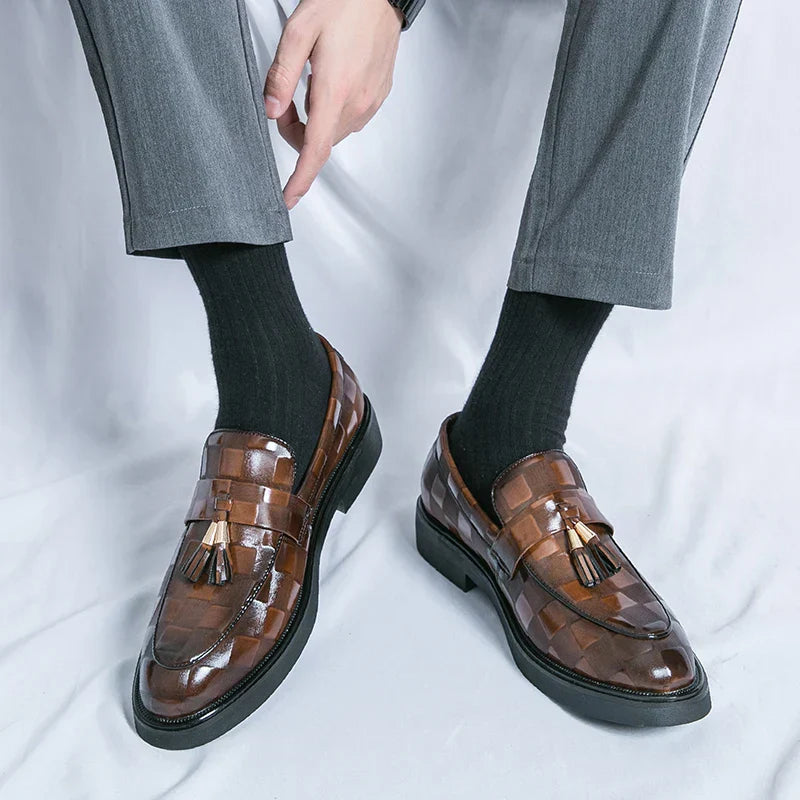 Men's Patterned Tassel Loafers