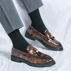 Men's Patterned Tassel Loafers