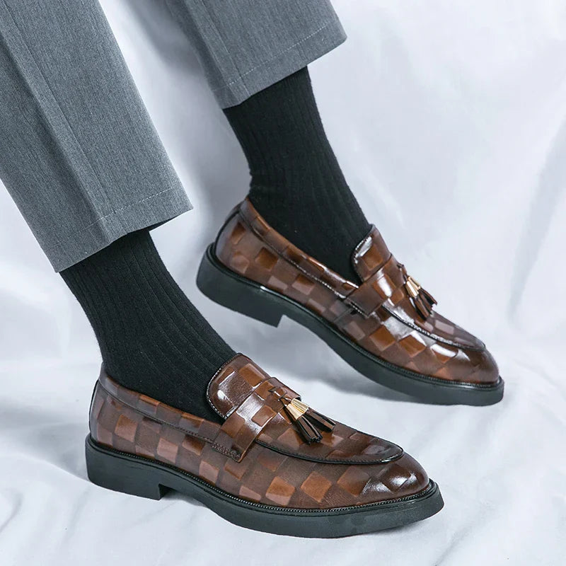 Men's Patterned Tassel Loafers