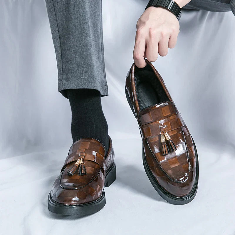 Men's Patterned Tassel Loafers