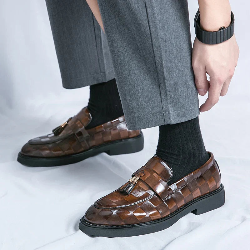 Men's Patterned Tassel Loafers