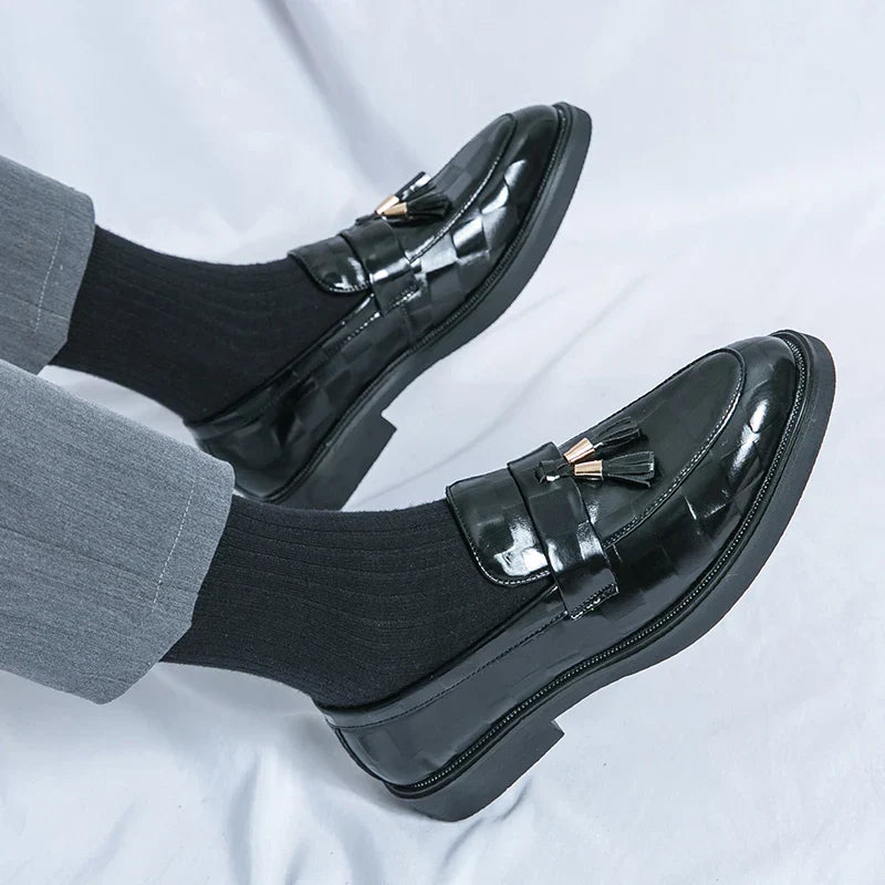 Men's Patterned Tassel Loafers