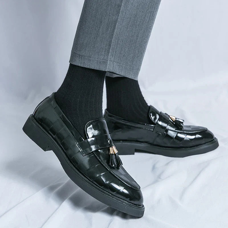 Men's Patterned Tassel Loafers