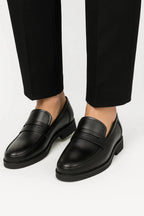 Men's Penny Loafers with Grooved Sole