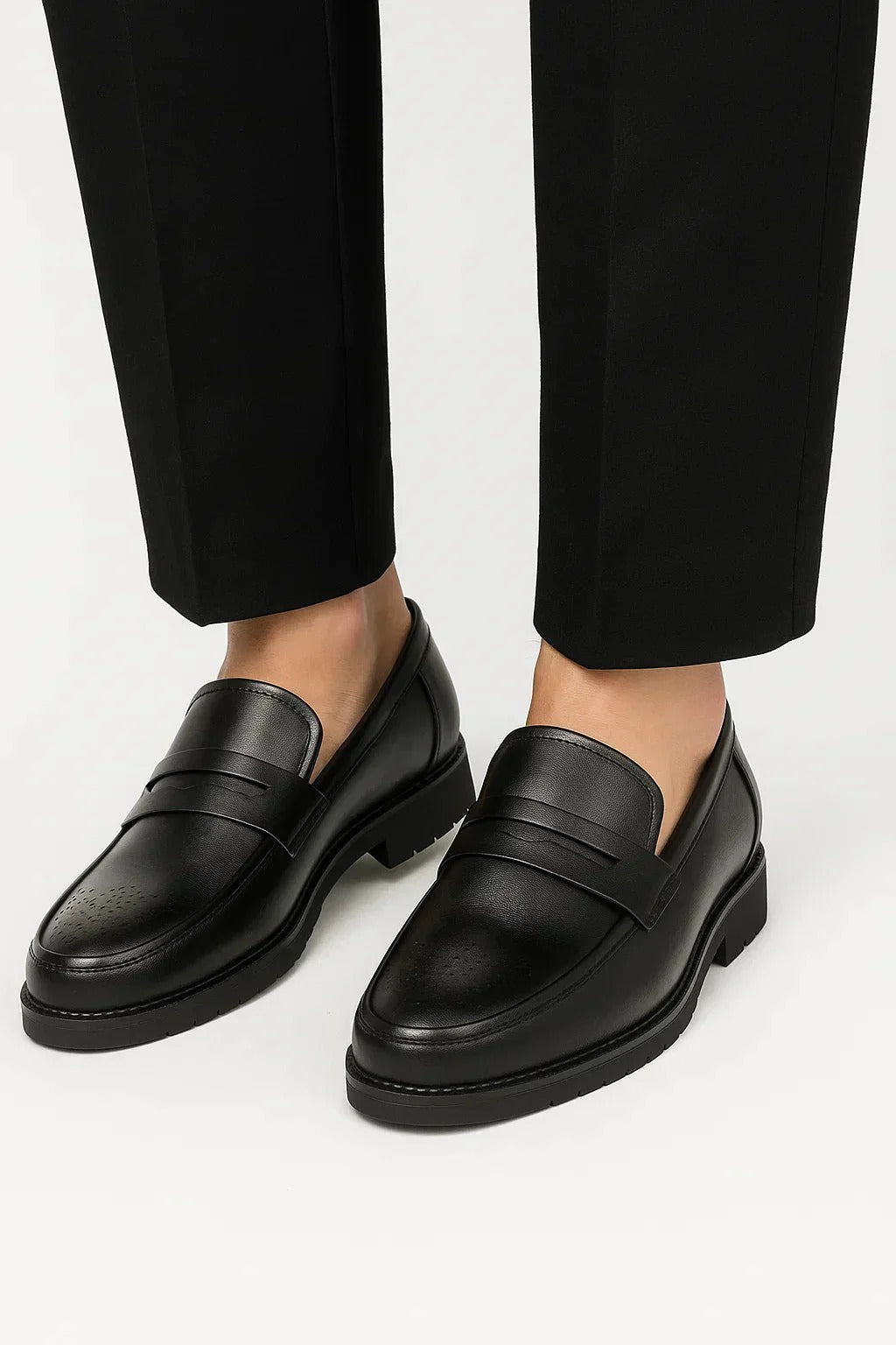 Men's Penny Loafers with Grooved Sole