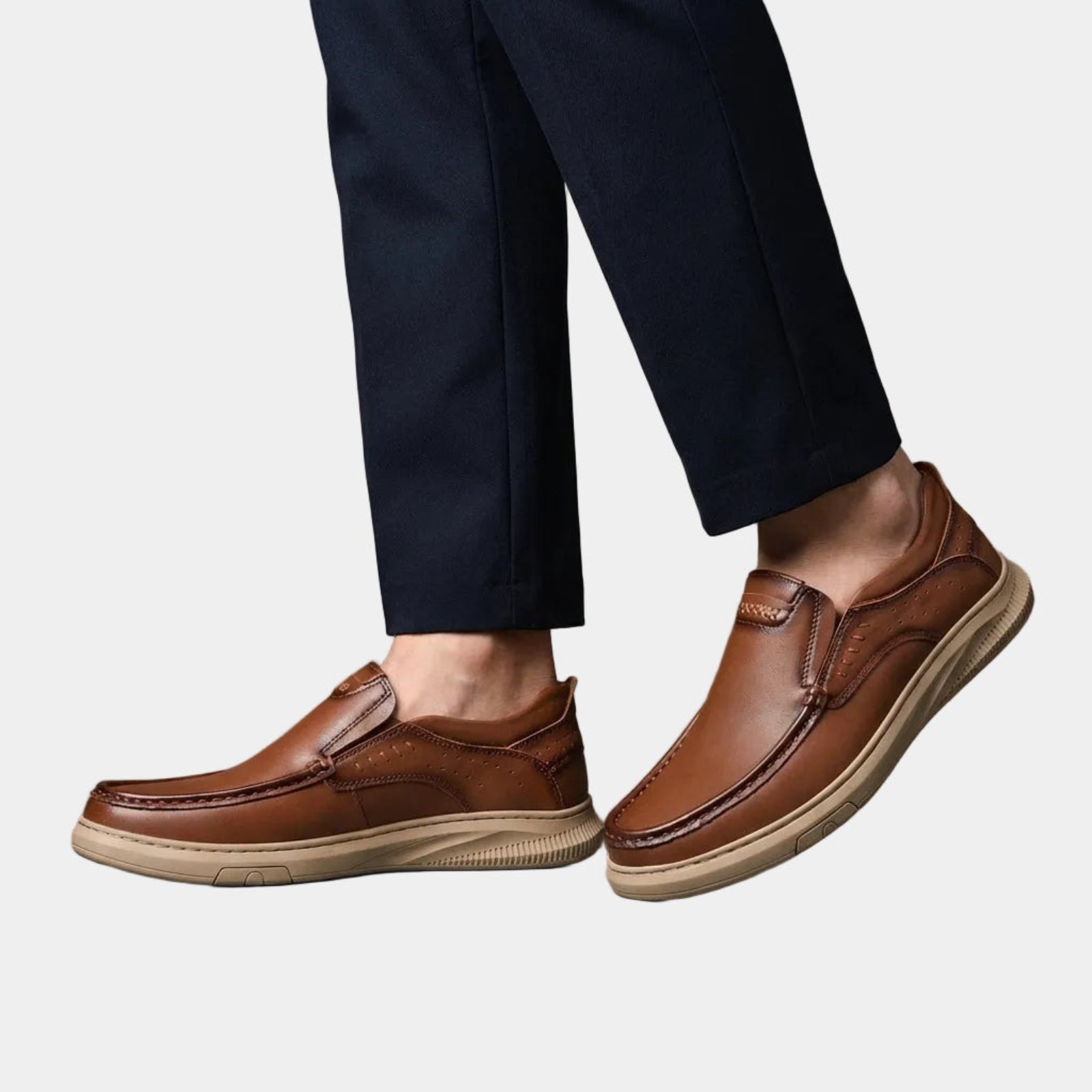 Men's Perforated Moc Toe Loafers