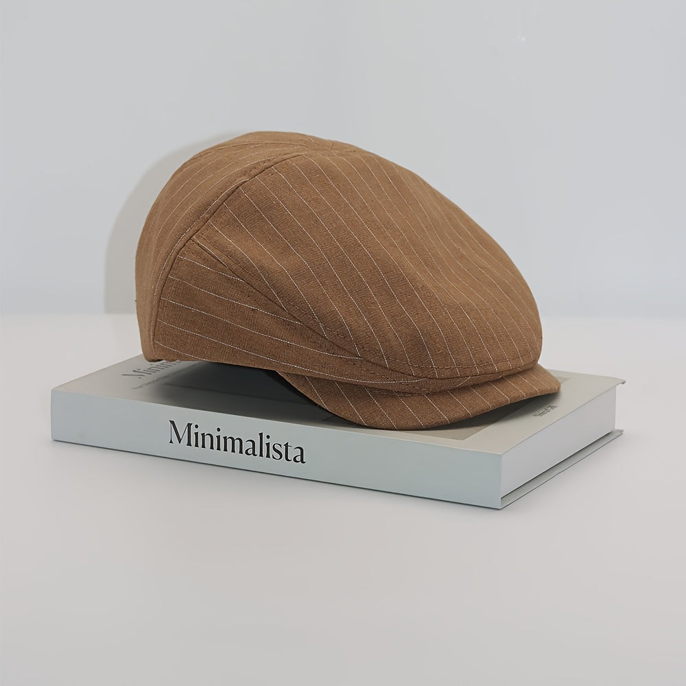 Men's Pinstripe Flat Cap
