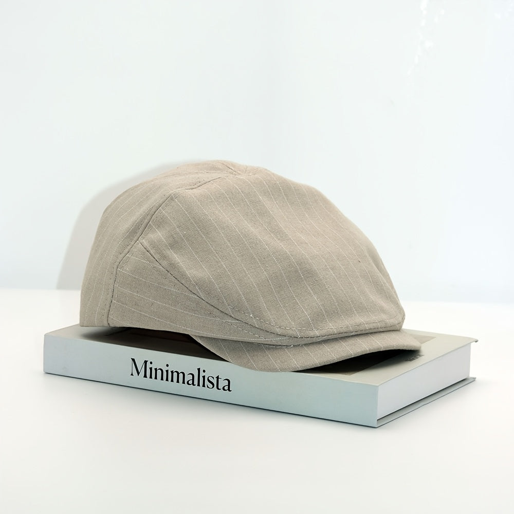 Men's Pinstripe Flat Cap