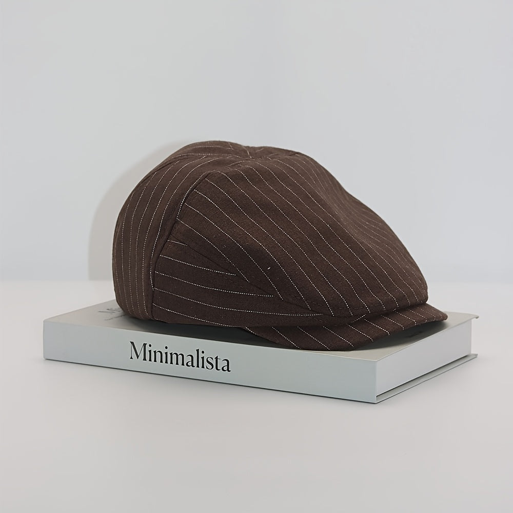 Men's Pinstripe Flat Cap
