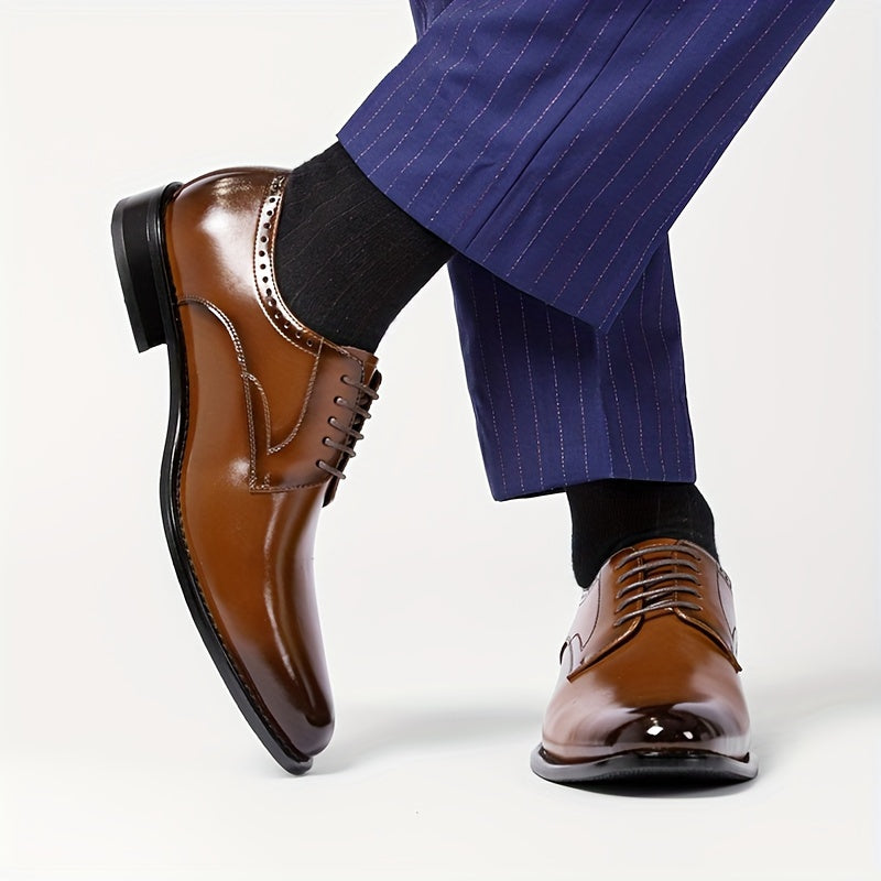Men's Plain Toe Lace-Up Dress Shoes