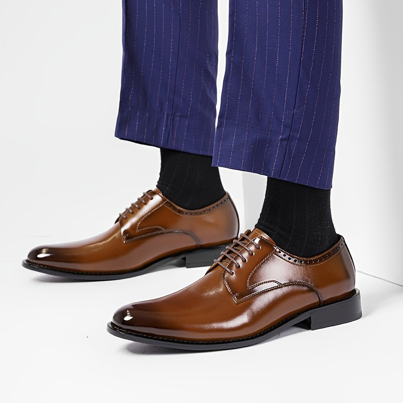 Men's Plain Toe Lace-Up Dress Shoes