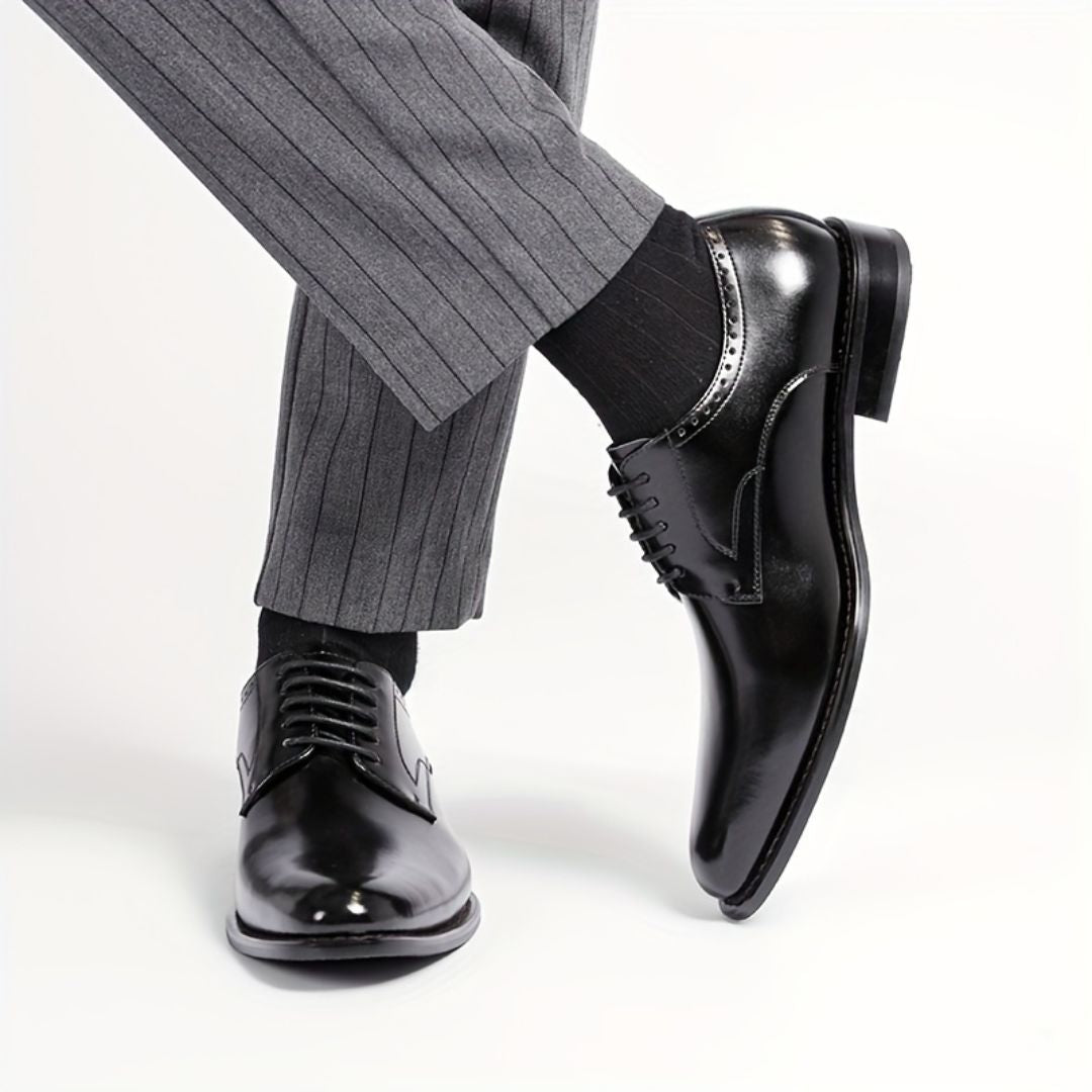 Men's Plain Toe Lace-Up Dress Shoes