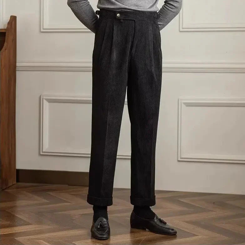 Men's Pleated Corduroy Pants