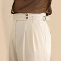 Men's Pleated Cuffed Trousers