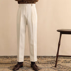 Men's Pleated Cuffed Trousers