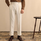 Men's Pleated Cuffed Trousers