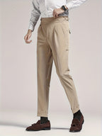 Men's Pleated High-Rise Straight Leg Pants