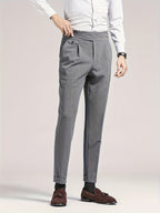 Men's Pleated High-Rise Straight Leg Pants
