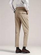 Men's Pleated High-Rise Straight Leg Pants