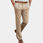 Men's Pleated Straight Leg Dress Pants