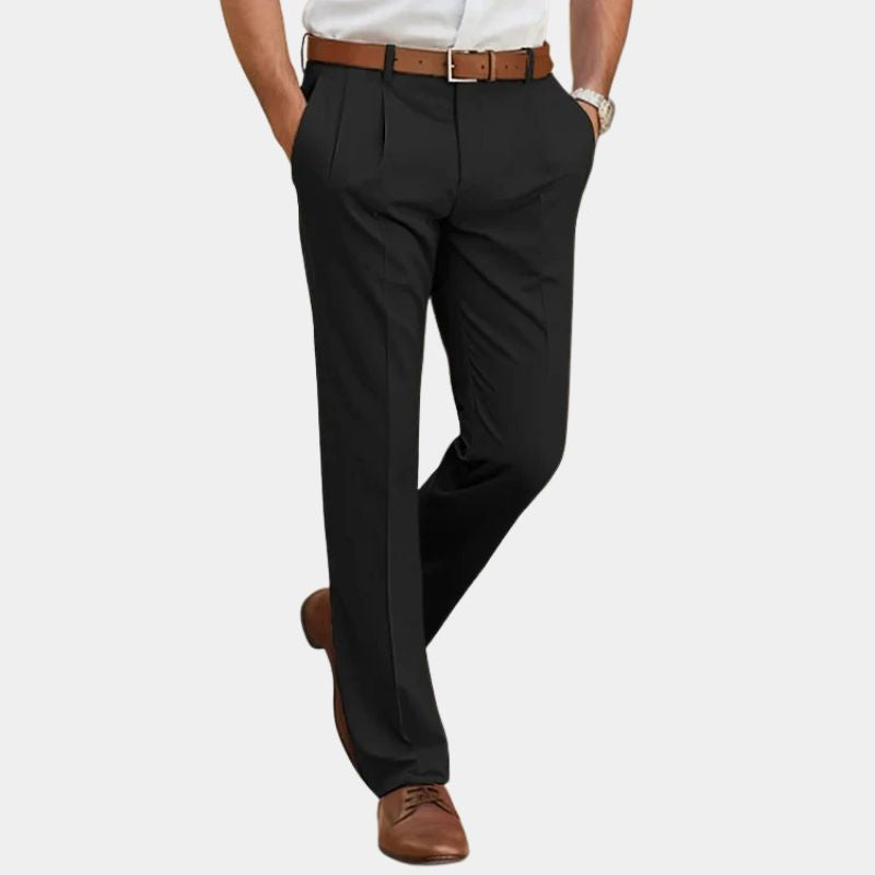 Men's Pleated Straight Leg Dress Pants