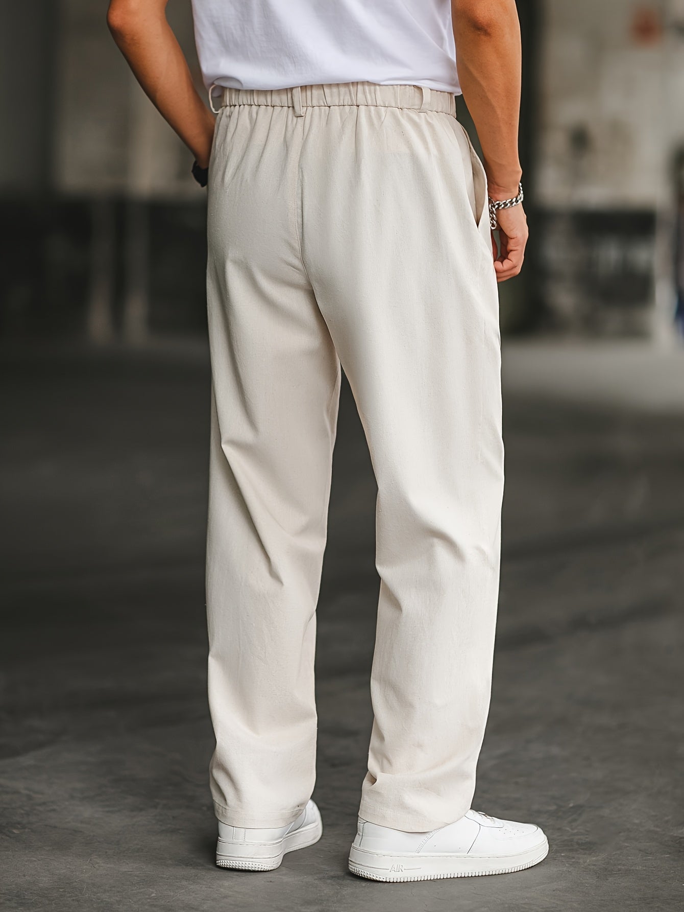 Men's Pleated Straight Leg Pants