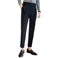 Men's Pleated Tapered Dress Trousers