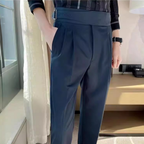 Men's Pleated Tapered Dress Trousers