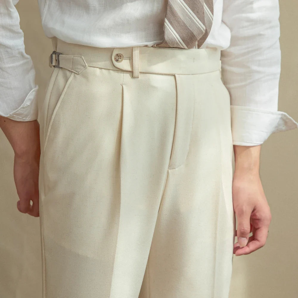 Men's Pleated Tapered Pants
