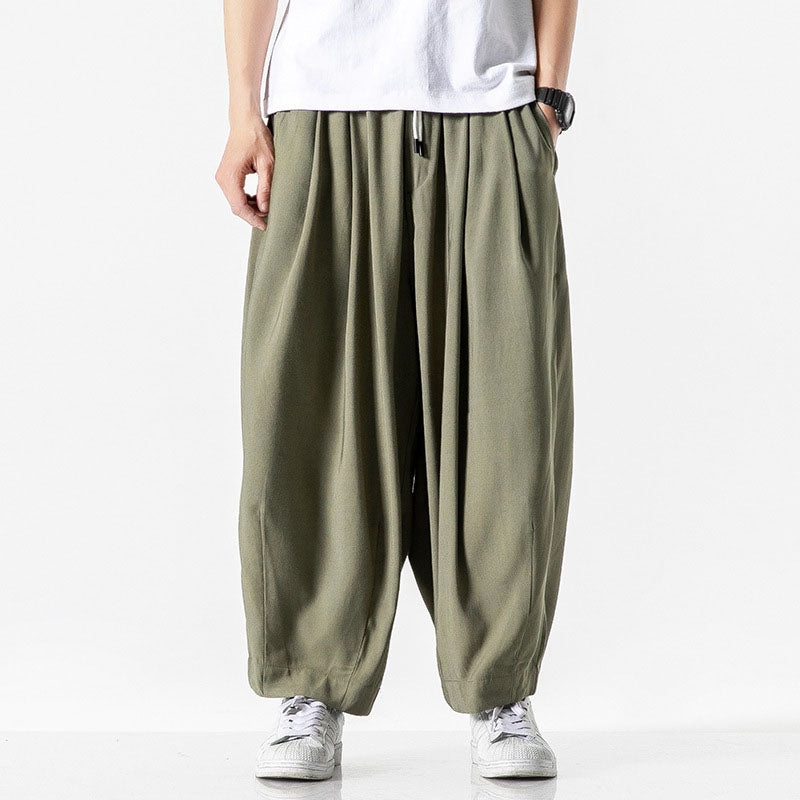 Men's Pleated Wide-Leg Pants