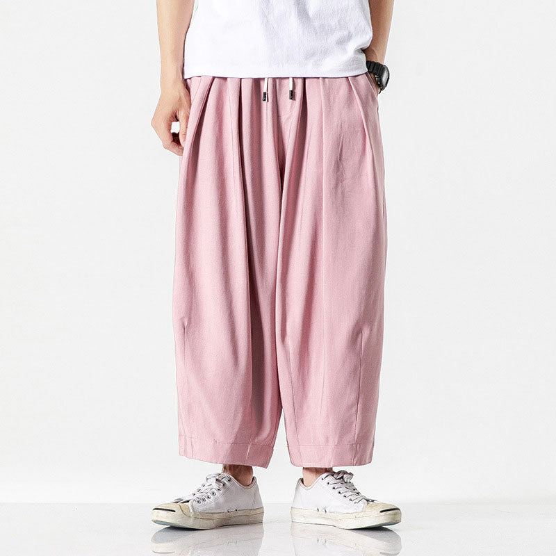 Men's Pleated Wide-Leg Pants