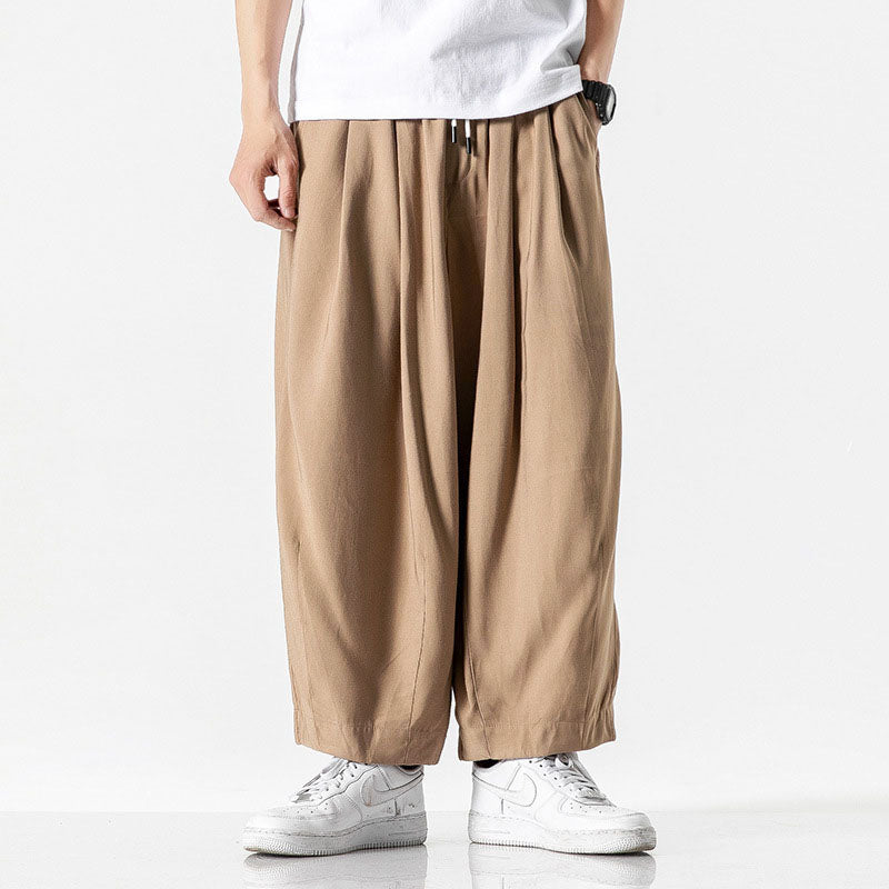 Men's Pleated Wide-Leg Pants