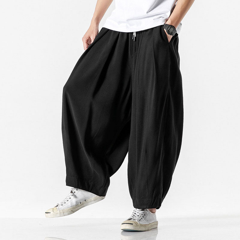 Men's Pleated Wide-Leg Pants