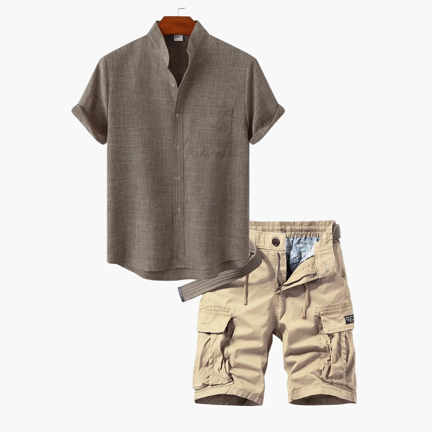 Men's Pocket Shirt and Cargo Shorts Set