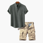 Men's Pocket Shirt and Cargo Shorts Set