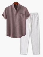 Men's Pocket Shirt and Drawstring Pants Set