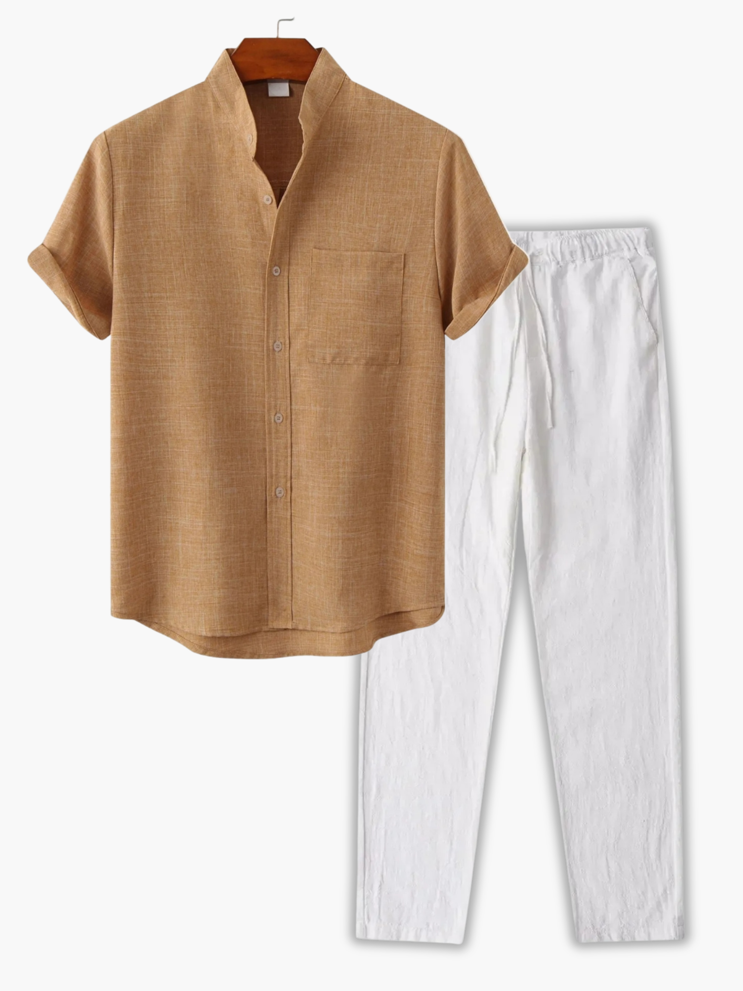 Men's Pocket Shirt and Drawstring Pants Set