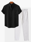 Men's Pocket Shirt and Drawstring Pants Set