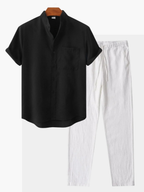 Men's Pocket Shirt and Drawstring Pants Set