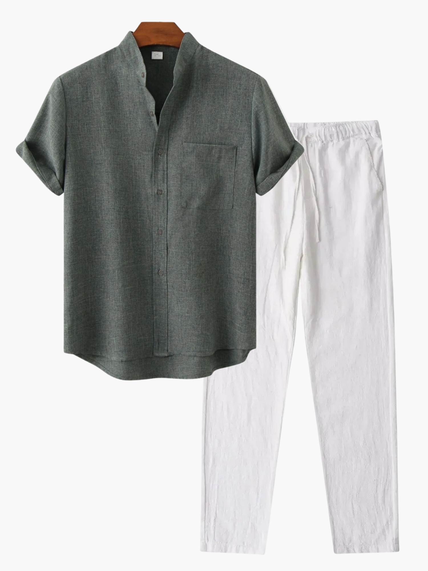 Men's Pocket Shirt and Drawstring Pants Set