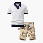 Men's Polo Shirt and Cargo Shorts Set