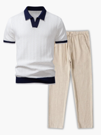 Men's Polo Shirt and Drawstring Pants Set