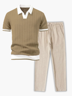 Men's Polo Shirt and Drawstring Pants Set