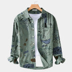 Men's Printed Button-Up Shirt
